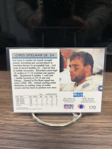 CHRIS SPIELMAN 1992 PRO SET FOOTBALL CARD # 170 E6194