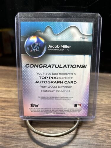2023 Bowman Platinum Jacob Miller Auto Florida Marlins TOP-7