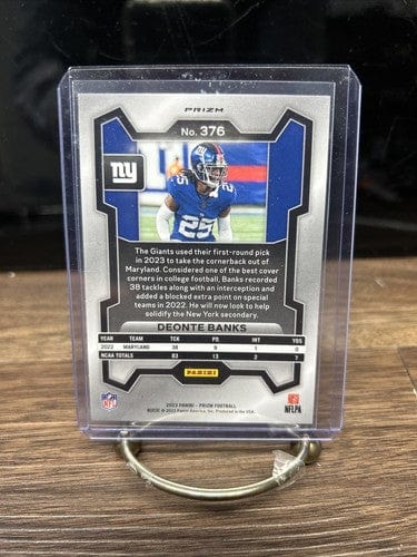 2023 Panini Prizm Silver Prizm Deonte Banks #376 Rookie RC Giants Foot