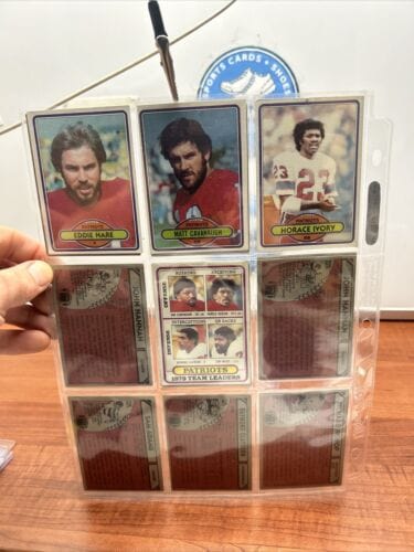 1980 New England Patroits Topps NFL 13 Cards EX Bishop,Hannah