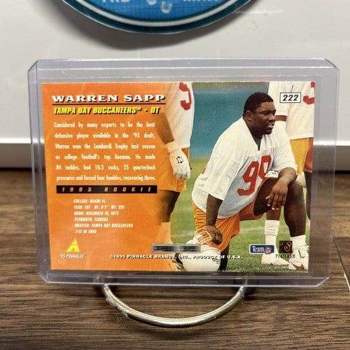 1995 Pinnacle #222 WARREN SAPP Tampa Bay Buccaneers Football Card Rook