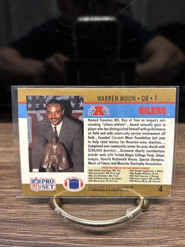 Warren Moon Houston Oilers 1990 Pro Set 1989 NFL Man of the Year Footb