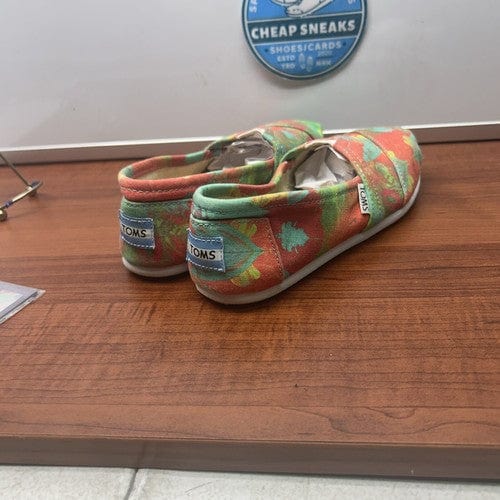 Toms Tyler Ramsey Flats Slip On Shoes Wmn (6.5)Limted Grn Orng Canvas