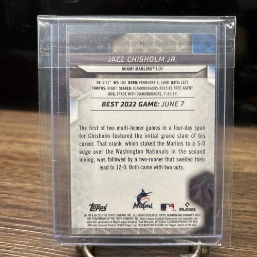 2023 Bowman's Best Base #21 Jazz Chisholm Jr. Miami Marlins