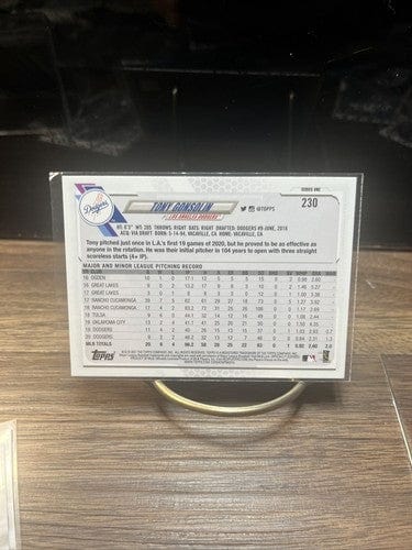 Tony Gonsolin 2021 Topps Series 1 One All-Star Rookie Gold Cup Card #2