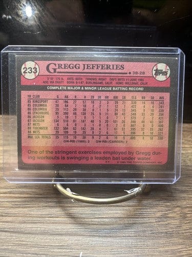 1989 Topps Baseball Future Star Gregg Jeffries No.233