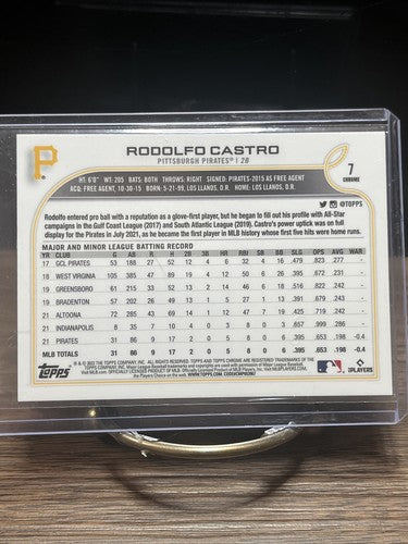 2022 Topps Chrome #7 Rodolfo Castro XFRACTOR refractor rookie card Pir
