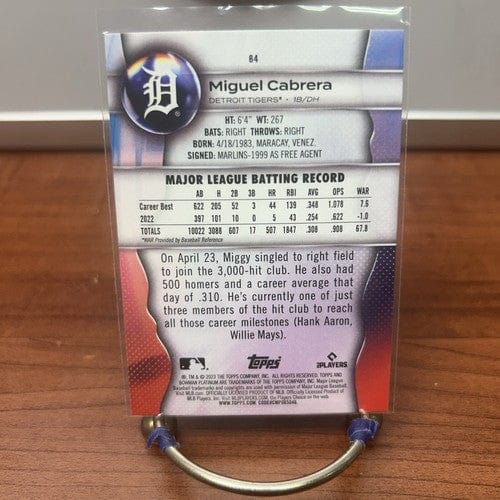 2023 Bowman Platinum Miguel Cabrera Ice Foil Ref. Parallel #84 Detroit