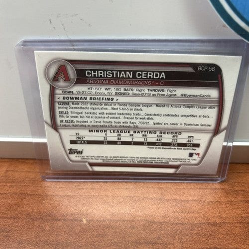 Christian Cerda 2023 Bowman 1st Prospects Lot (2) BCP-56 Arizona Diamo