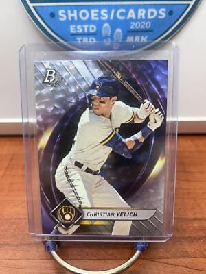 Christian Yelich 2022 Bowman Platinum Ice Foilboard #18 Milwaukee Brew