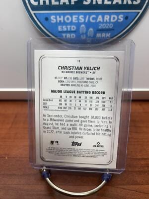 Christian Yelich 2022 Bowman Platinum Ice Foilboard #18 Milwaukee Brew