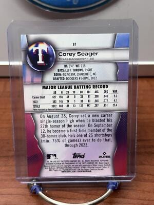 Corey Seager 2023 Bowman Platinum Emerald Ice Foil #97 Texas Ranger /2