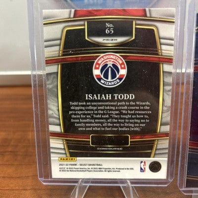 2021-22 Panini Select Orange Flash Prizms Isaiah Todd #65 Rookie Wizar