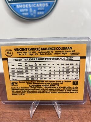 Vince Coleman 1989 Donruss #181c St. Louis Cardinals