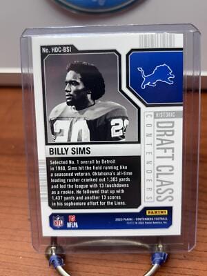 Billy Sims 2023 Panini Contenders Historic Draft Class Contender #HDC-