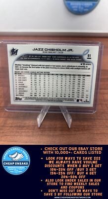 Jazz Chisholm Jr. 2022 Topps Chrome Sonic #91 Miami Marlins