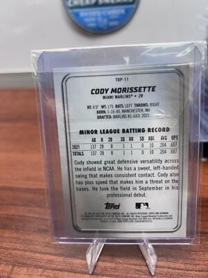 Cody Morissette 2022 Bowman Platinum Top Prospects Ice Foilboard #TOP-