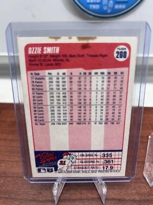 Ozzie Smith 1990 Fleer #260b St. Louis Cardinals