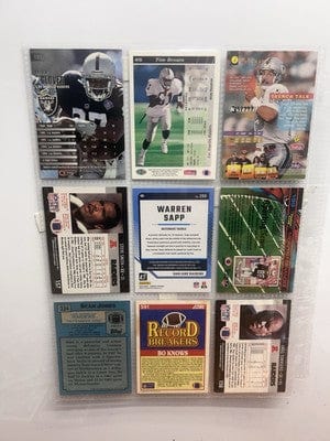 Oakland Raiders Football Lot (9) Bo Jackson , Jeff Hostetler , Tim Bro