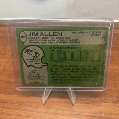 Jim Allen 1978 Topps Football Pittsburgh Steelers #391