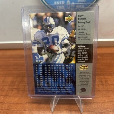 Barry Sanders 1997 Upper Deck Game Dated Football Card # 191 Detroit L