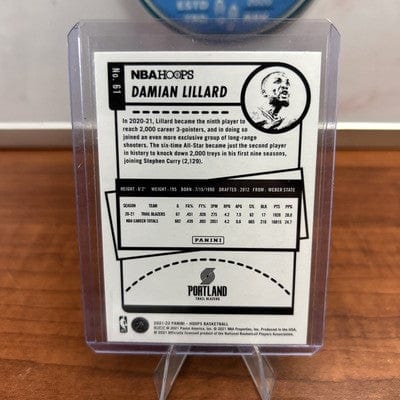 Damian Lillard 2021-22 PANINI NBA HOOPS Teal Explosion #61 Trail Blaze