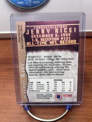 Jerry Rice 1993 Pro Set #395 San Francisco 49ers