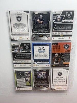 Oakland Las Vegas Raider Football Lot(9) 2024 Donruss Elite ,2023 Pani