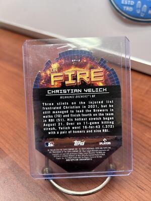 Christian Yelich 2022 Topps Fire En Fuego Gold Minted #EF-16 Milwaukee
