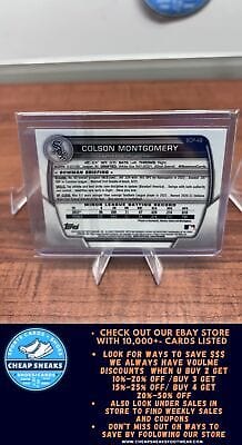 Colson Montgomery 2023 Bowman Chrome Prospects #BCP-48 Chicago White S