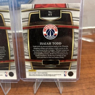 2021-22 Panini Select Orange Flash Prizms Isaiah Todd #65 Rookie Wizar