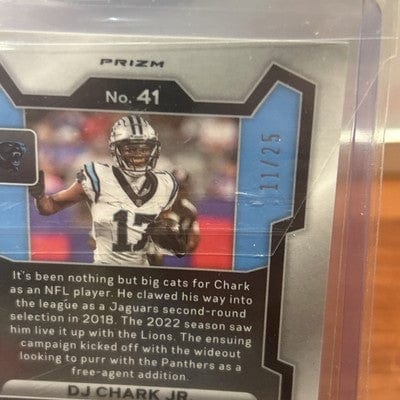 DJ Clark Jr. 2023 Panini Prizm Football#41 Blue Camo Prizm Panthers/Ch