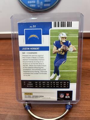 Justin Herbert 2021 Panini Contenders #51 Los Angeles Chargers