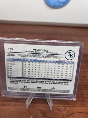 Yandy Díaz SN 2024 Topps Chrome Purple MLB Logofractor Refractor /250