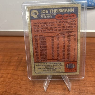 WASHINGTON REDSKINS JOE THEISMANN 1985 TOPPS FOOTBALL CARD EX-MT #190