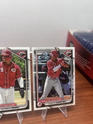Cincinnati Reds 2024 Bowman Base Lot (7) Sanchez 1st, Marte RC, Strand