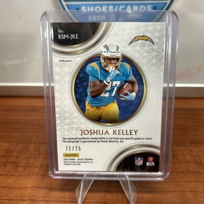 Joshua Kelley (RC) 2020 Select Rookie Auto Patch Jersey Blue Prizm #/7
