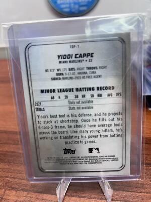 Yiddi Cappe 2022 Bowman Platinum Top Prospects Ice Foilboard #TOP-1 Ma