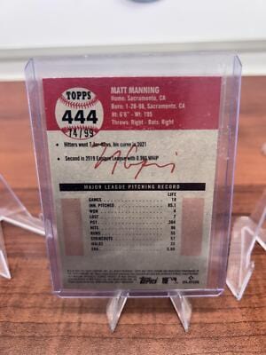 Matt Manning RC 2022 Topps Chrome Platinum Anniversary Green Wave #444