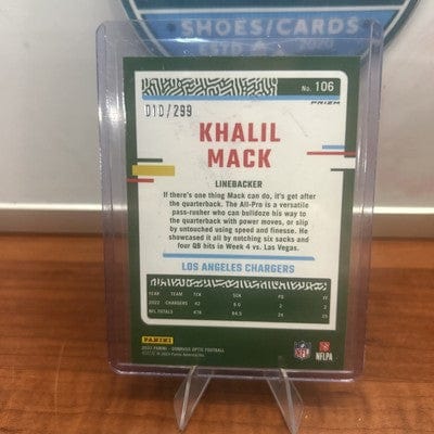 Khalil Mack 2023 Panini Donruss Optic #106 Aqua Halo Prizm /299 Charge