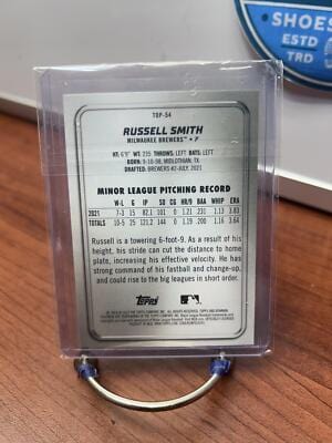 Russell Smith 2022 Bowman Platinum Top Prospects #TOP-54 Milwaukee Bre
