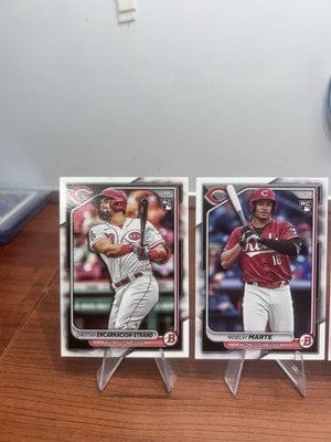 Cincinnati Reds 2024 Bowman Base Lot (7) Sanchez 1st, Marte RC, Strand