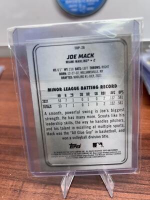 Joe Mack 2022 Bowman Platinum Top Prospects Ice Foilboard #TOP-28 Miam