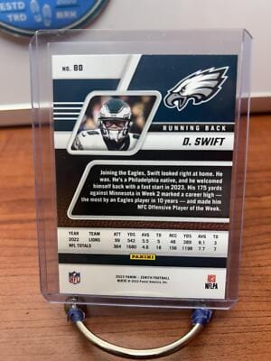 D'Andre Swift 2023 Panini Zenith No Huddle #80 Philadelphia Eagles