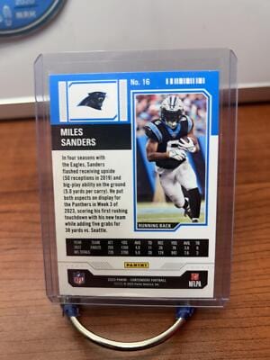Miles Sanders 2023 Panini Contenders Game Ticket Red #16 Carolina Pant