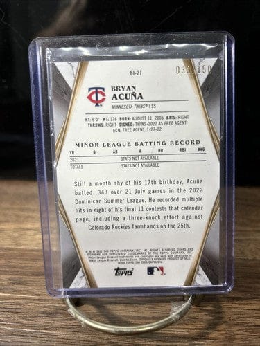 Cheap Sneaks Footwear/Sports Cards 2022 Bowman Draft Invicta #BI-21 Bryan Acuna #33/150 Atomic Refractor