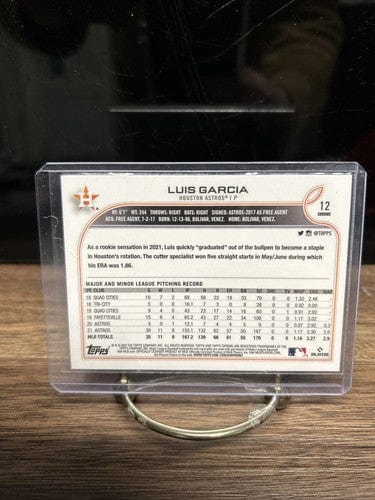 Cheap Sneaks Footwear/Sports Cards 2022 Topps Chrome Base #12 Luis Garcia - Houston Astros