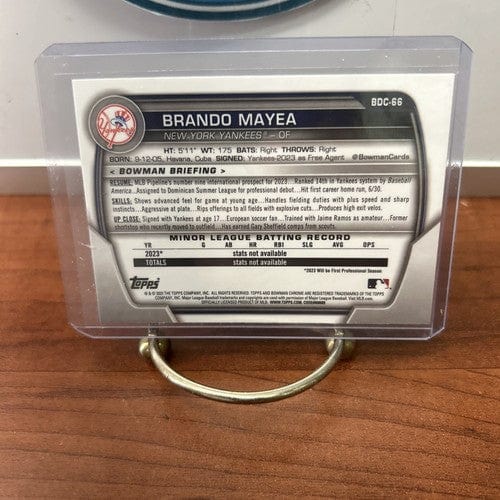 Cheap Sneaks Footwear/Sports Cards 2023 Bowman Draft Chrome Sky Blue Refractor Brando Mayea #BDC-66