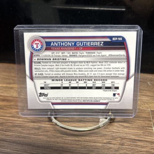 Cheap Sneaks Footwear/Sports Cards 2023 Topps Bowman Chrome Sapphire - BCP-166 Anthony Gutierrez - Texas