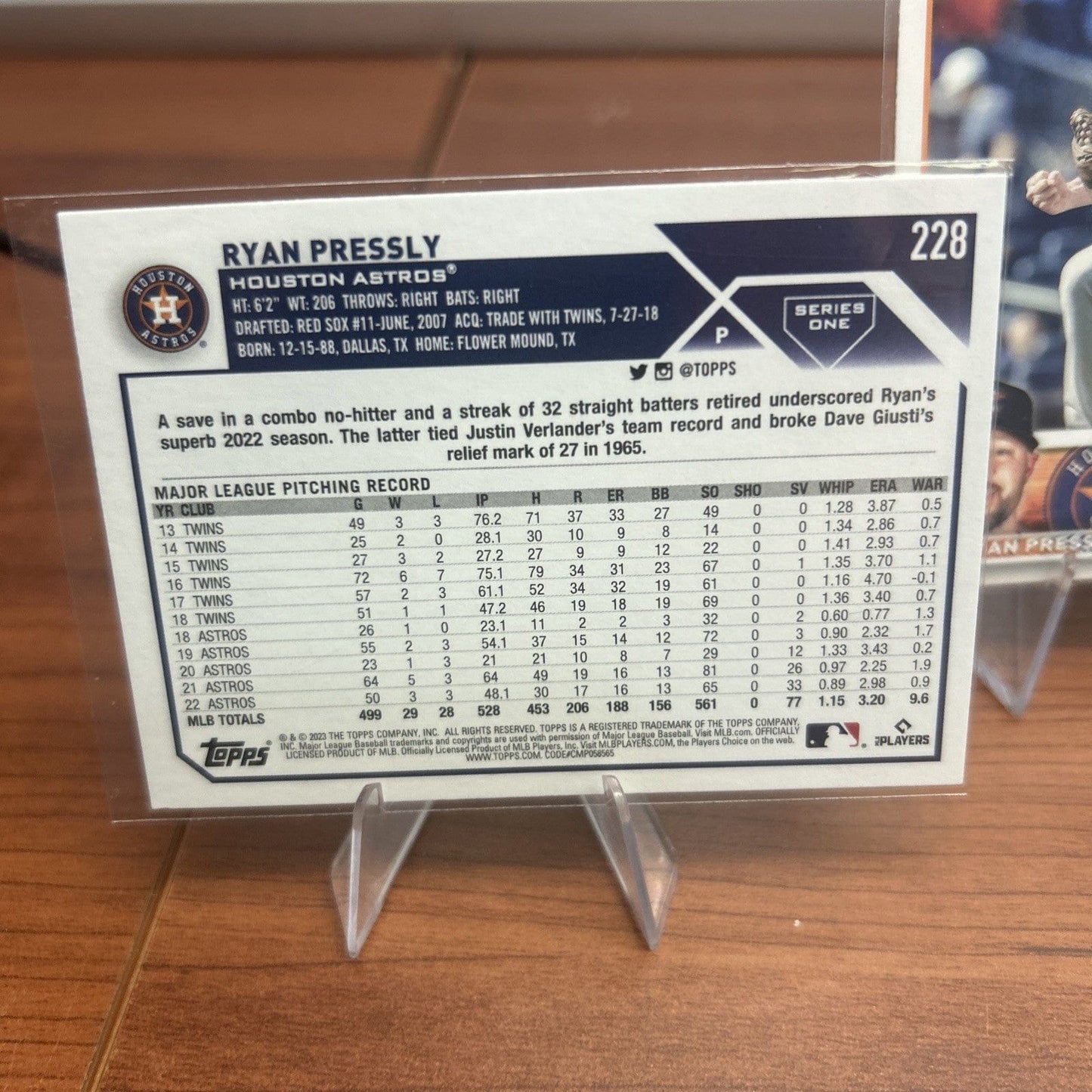 Cheap Sneaks Footwear/Sports Cards 2023 Topps Series 1 #228 Ryan Pressly Houston Astros